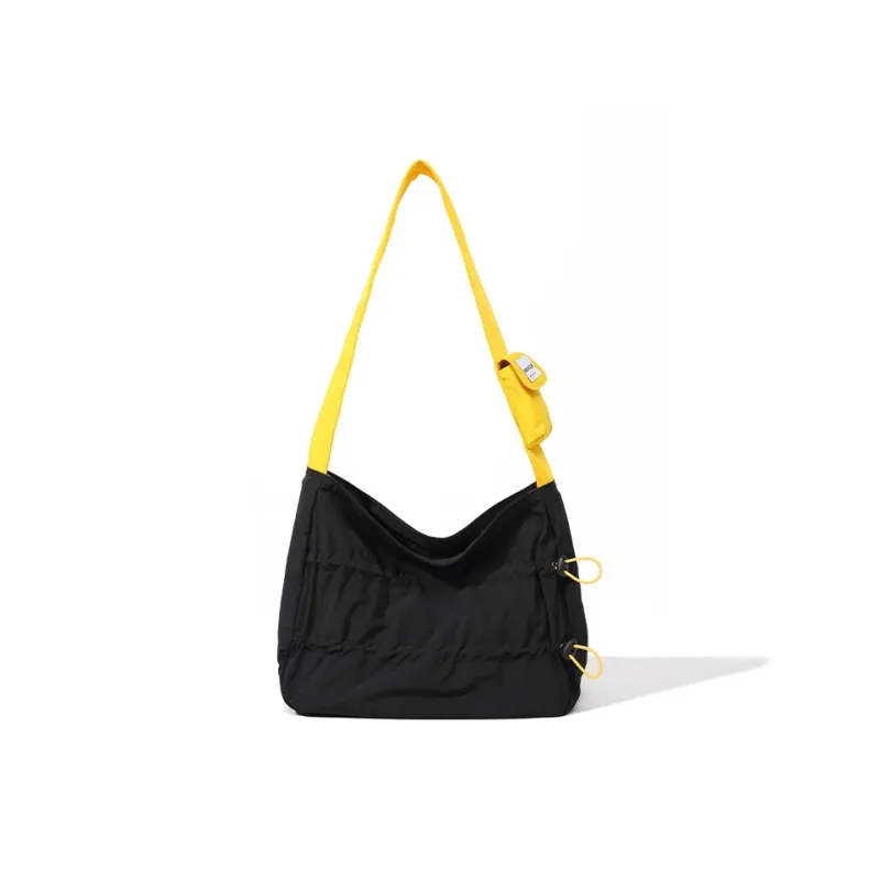 NOXXON Nylon Fabric Shoulder Bag Medium Size Women's Ecru/Obsidian Black-4