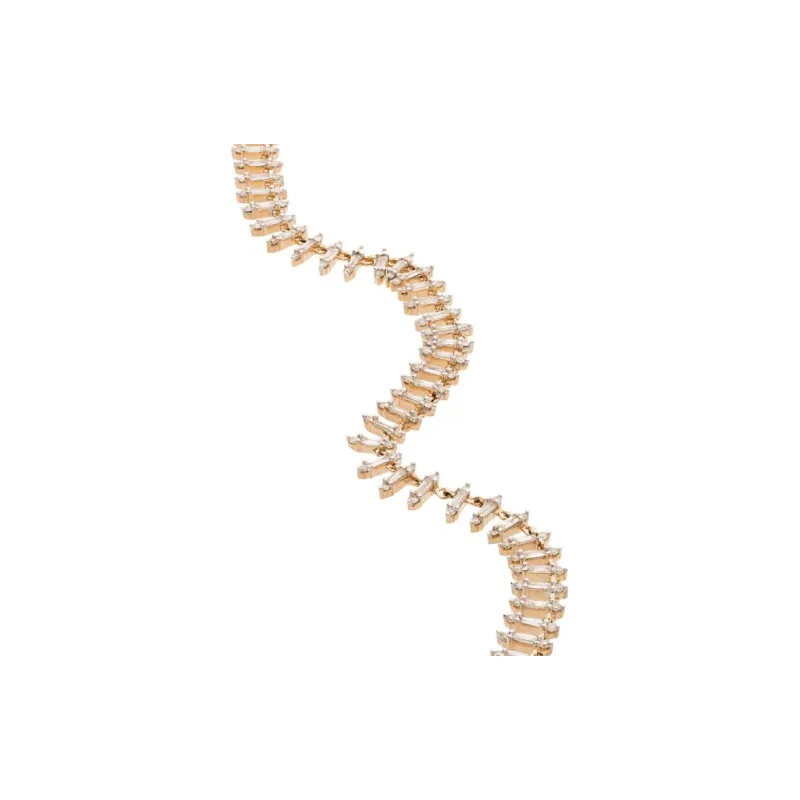 Adina Reyter 14K Yellow Gold Half Riviera Diamond Necklace-1