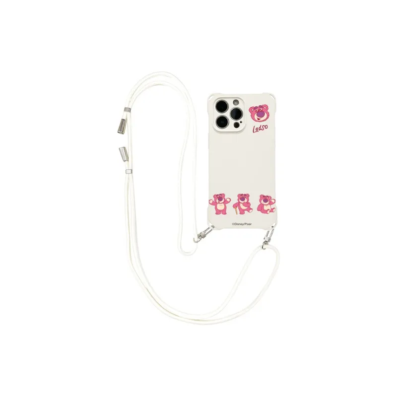 Disney Silicone Material Lotso Cute Crossbody Backpack Phone Cases Compatible With Apple 16 Pro Max/Pro/Plus/15/14/13-4