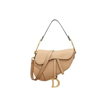 DIOR Saddle Calfskin Saddle Bag Portable Crossbody Bag Shoulder Bag Women's Beige