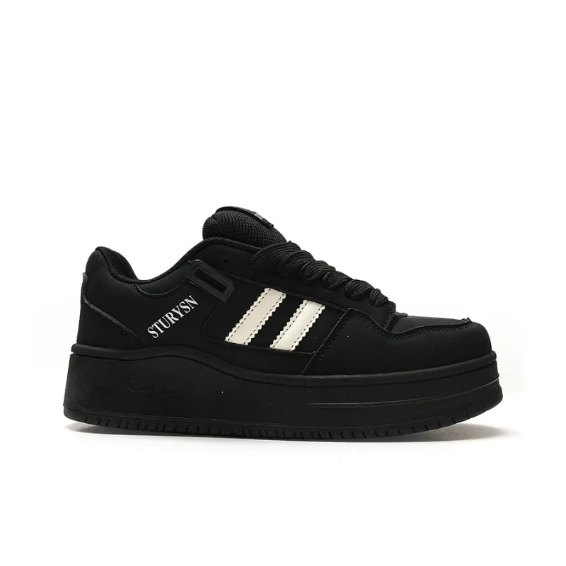 STUR YSN Wear resistant And Lightweight Low Top Skateboard Shoes Unisex Black-2