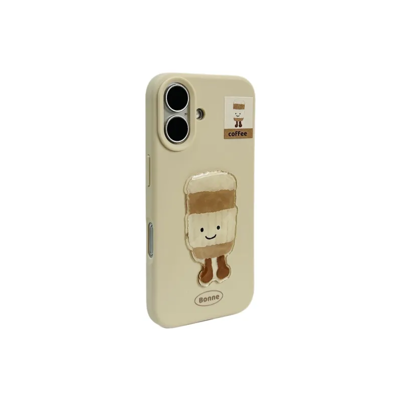 Wei Xin Silicone Material 3D Effect Coffee Cup Phone Cases Compatible With IPhone 16/15 Pro Max/Apple 13/14 Pro Max/12-1