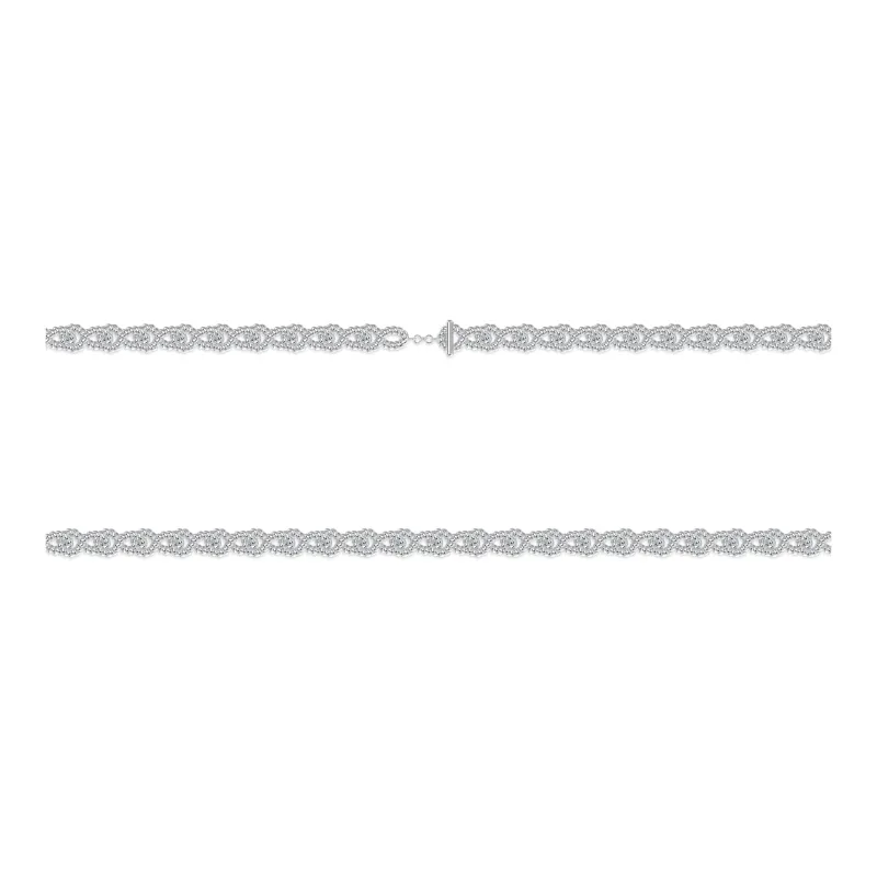 Mistova JEWELRY Eco Friendly Copper White Gold Plated Knot Necklace Unisex-4