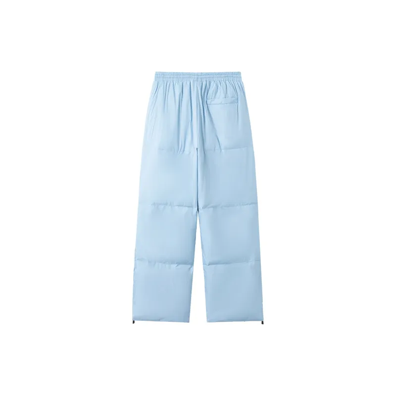 Suamoment Winter White Duck Down Warm Thickened Casual Pants Unisex-4