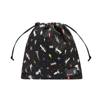 LOEWE Suna Fujita Collaboration Fabric Clutch Small Size Women's Black