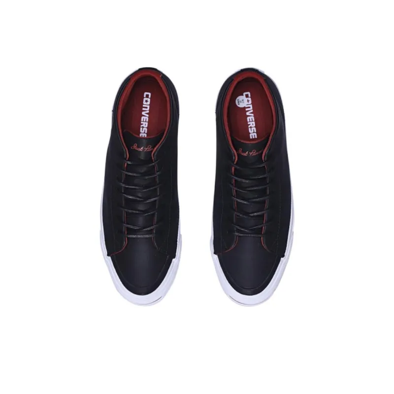 Converse Jack Purcell Slip-Resistant Cushioning Wear-Resistant Mid-Top Skateboard Shoes Unisex Black-3