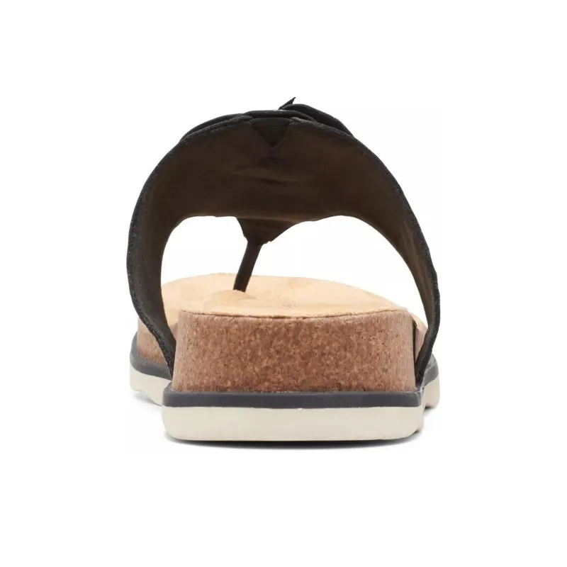 Clarks Rubber Sole Abrasion-Resistant Flip Flops Women's Black-3