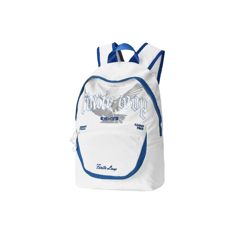 FINITE LOOP Eco Friendly Fabric Backpack Regular Unisex White-1