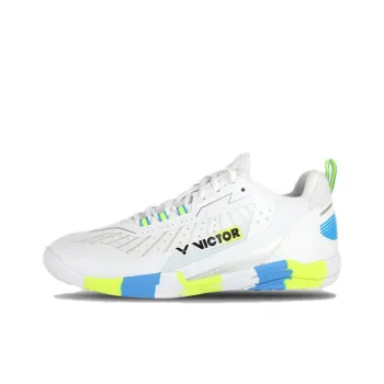 VICTOR Anti Slip And Wear Resistant Breathable Low Top Badminton Shoes Unisex White Blue