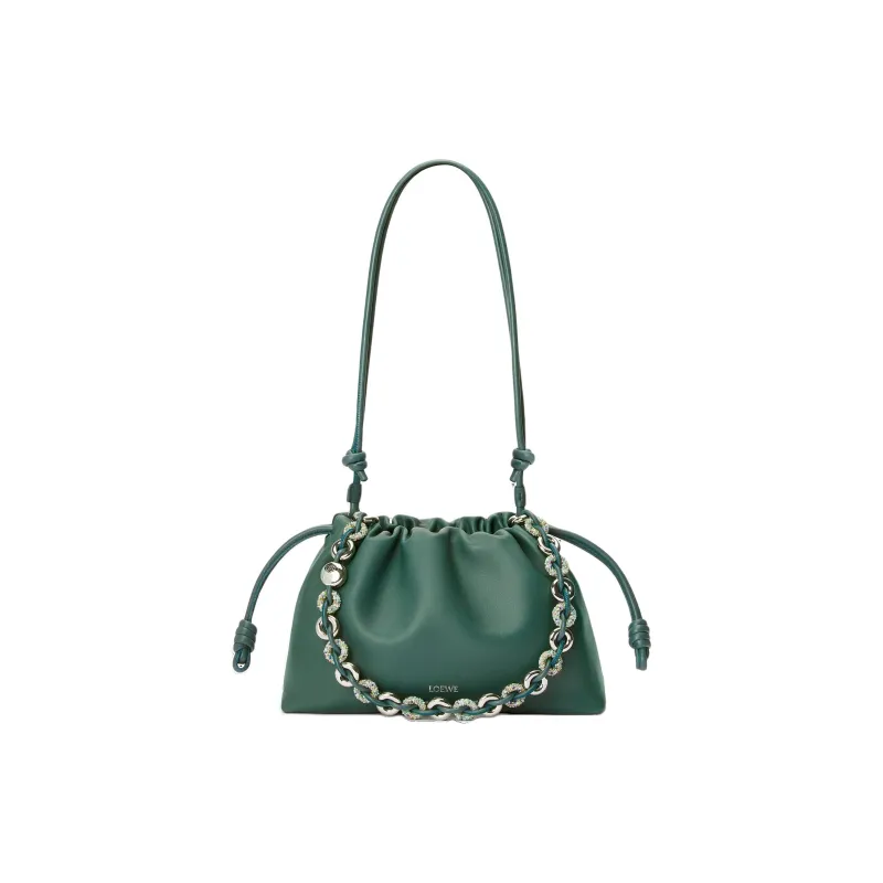 LOEWE Suna Fujita Collaboration Flamenco Nappa Sheepskin Leather Clutch Medium Size Women's Vetiver-5