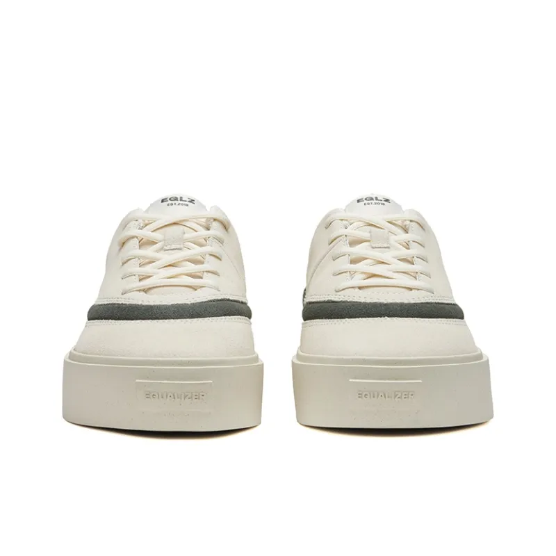 EQLZ EQUALIZER Fault Anti-Slip Wear-Resistant Low-Top Skateboard Shoes Unisex Pearl White Raven Black-2