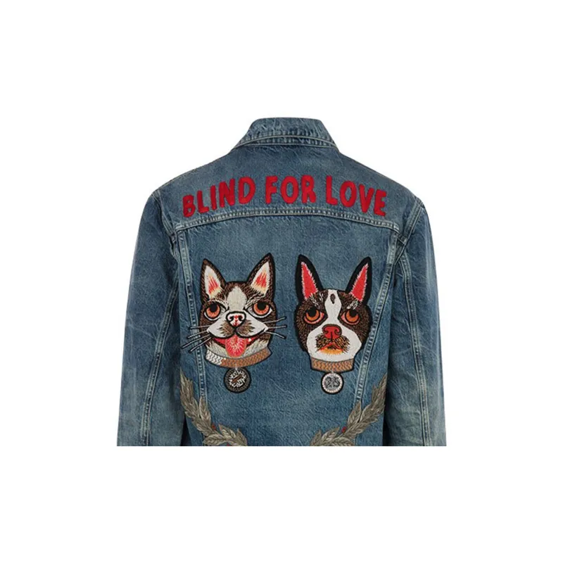 GUCCI Denim Jackets Men Blue-6