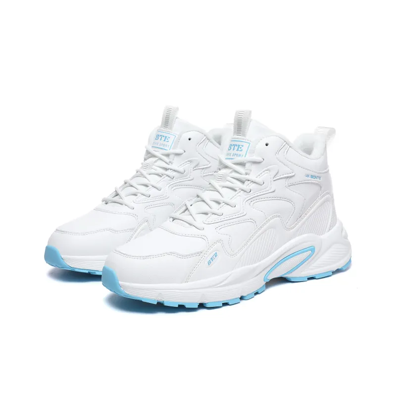 BTE Cushioned Slip Resistant Warm High Top Casual Shoes Unisex Waterfall White-2