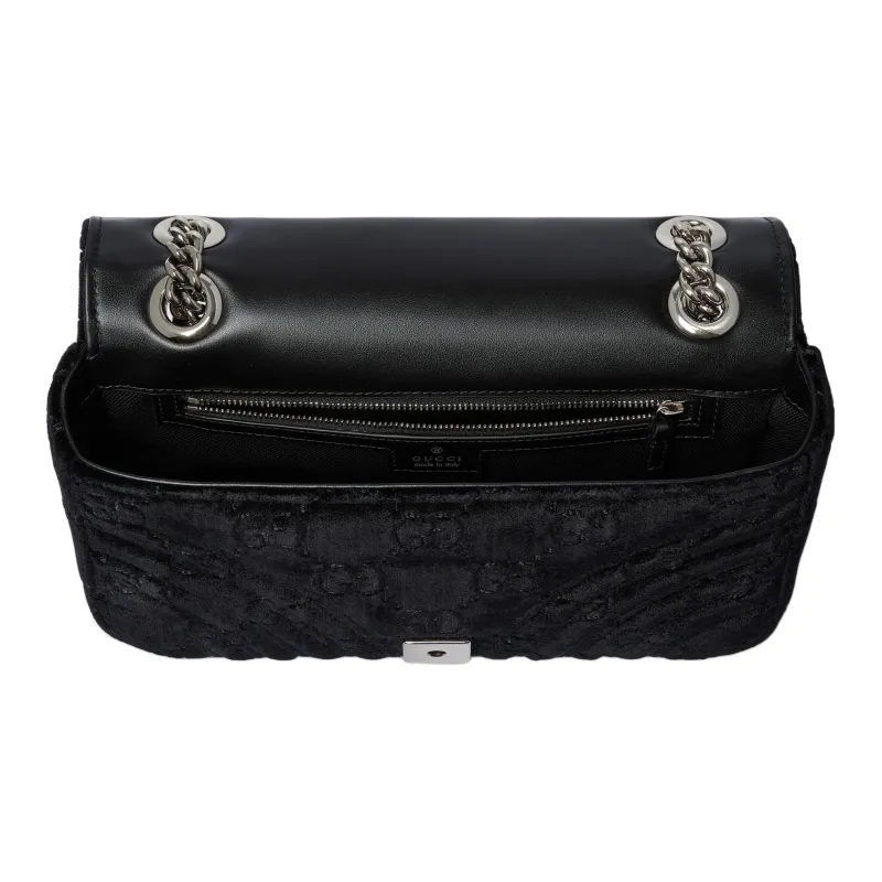 GUCCI GG Marmont Velvet Crossbody Bag Shoulder Bag Small Size Women's Black-4