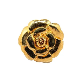 CHANEL 1970 1980 Plated Camellia Clip On Costume Earrings