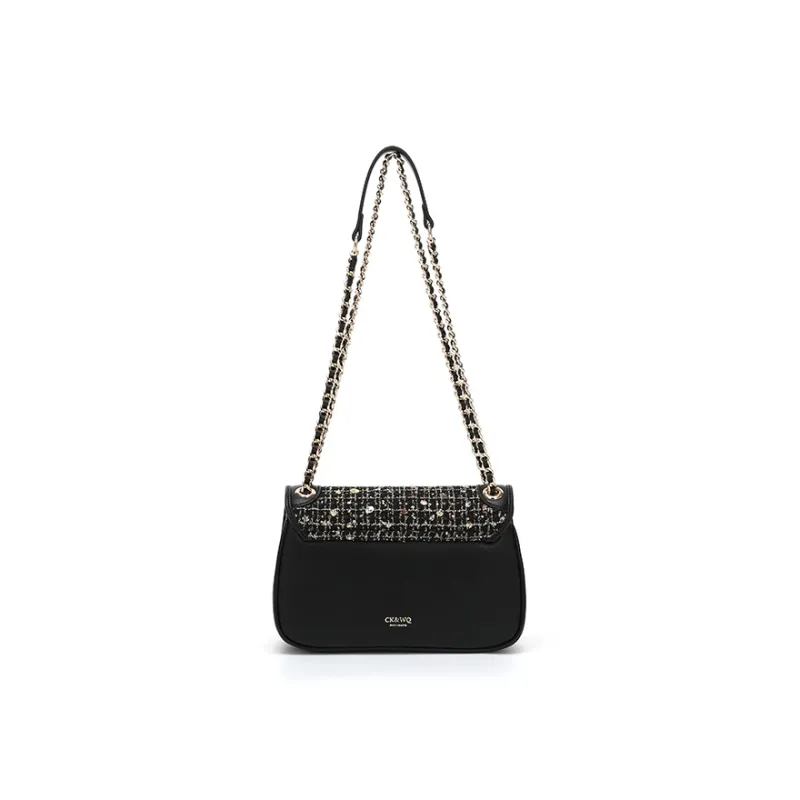 BETTINA VIVIAN PU Laminated Textile Crossbody Bag Regular Women's Black-4