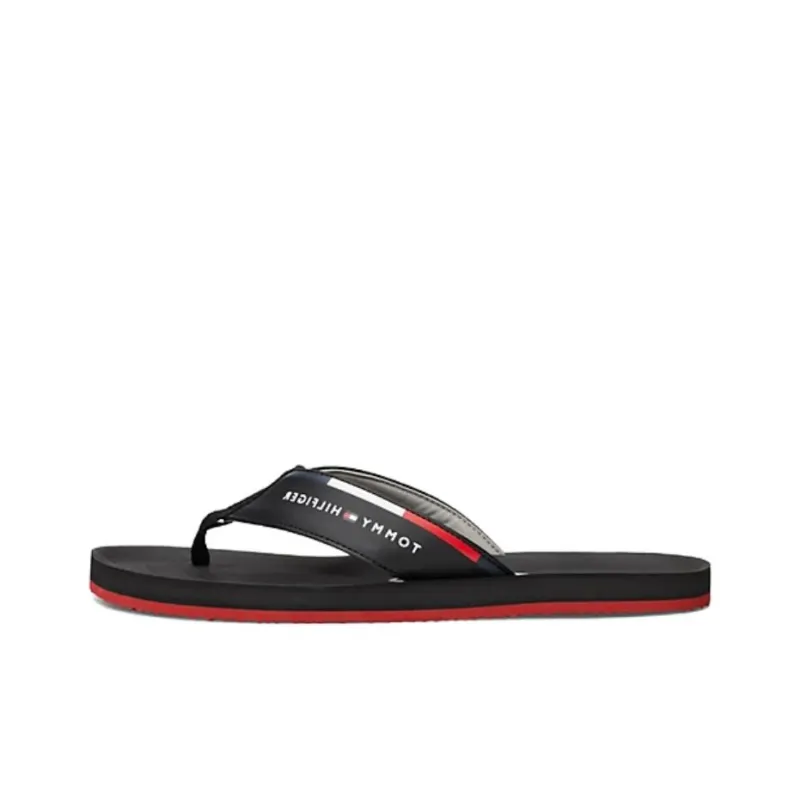 Tommy Hilfiger EVA Abrasion Resistant Flip Flops Men's Black-0