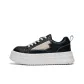 Black (Platform Style) Leather Shoes, Thicker Sole Than Athletic Shoes.