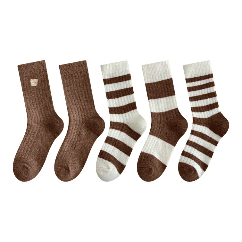MIIOW Mid Calf Socks Women's 5 Pack-4