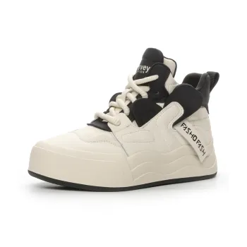 NRDROFFICIAL Skateboard Shoes Women's High Top Red, Ecru