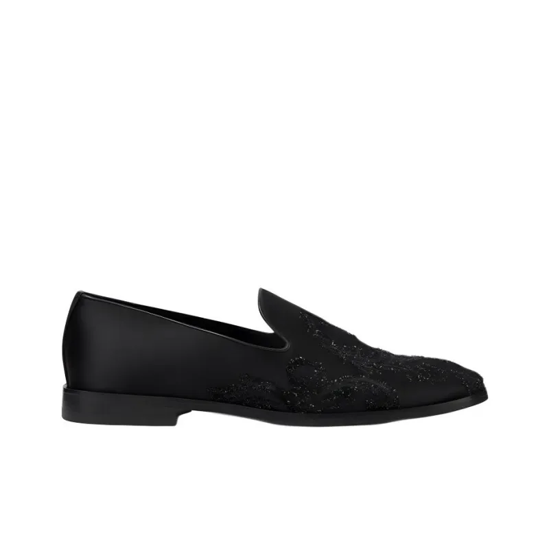 FANSIZHE Barocco Medusa Loafers Men's Black-1