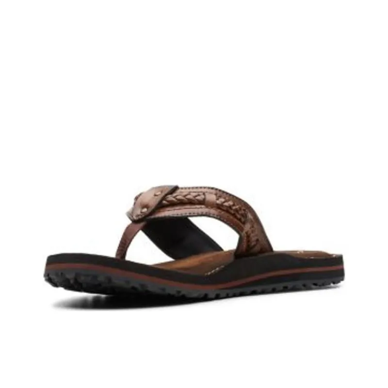 Clarks Abrasion-Resistant Flip Flops Men's Brown-1