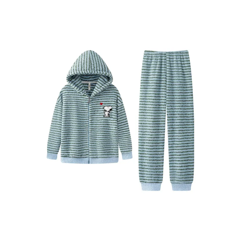 Gongdie x SNOOPY/ Pajama Set Women's Turquoise-0