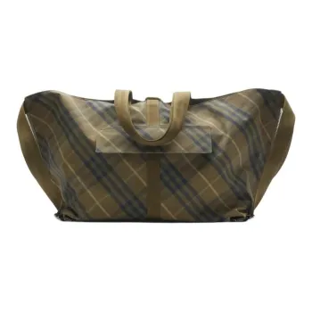Burberry Polyester Handbag Shoulder Bag Large Size Women's Olive Green