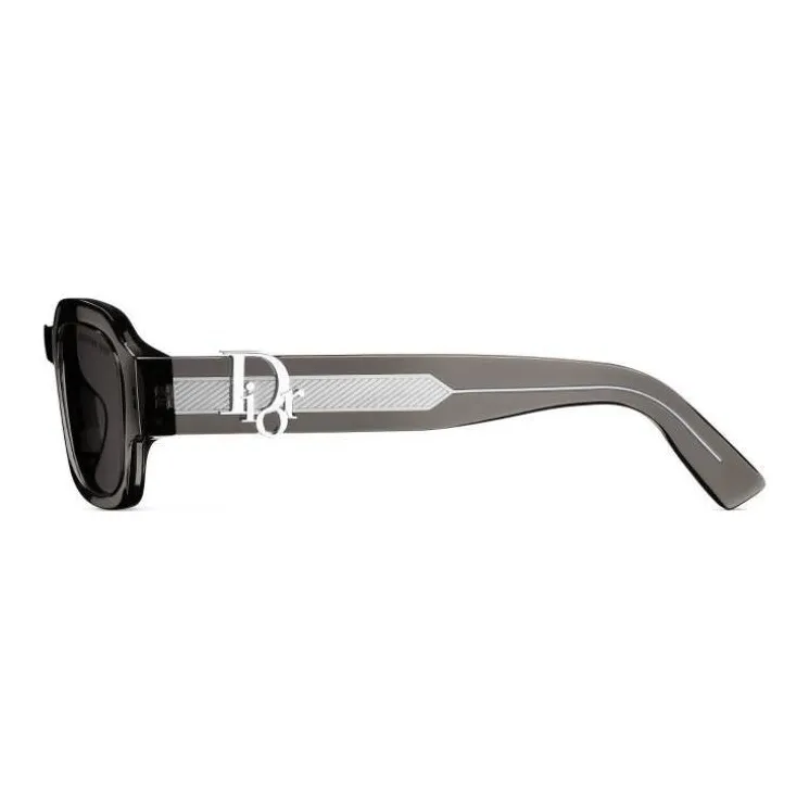 DIOR Metal Acetate Square Sunglasses Men's Gray-3