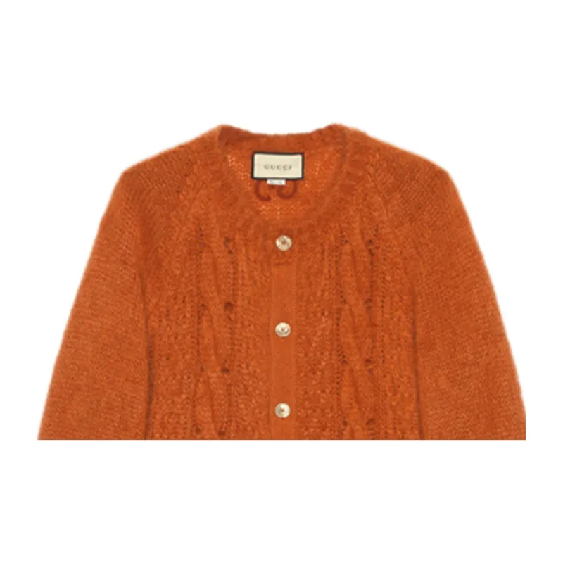GUCCI Gg Cable knit Cardigan-4