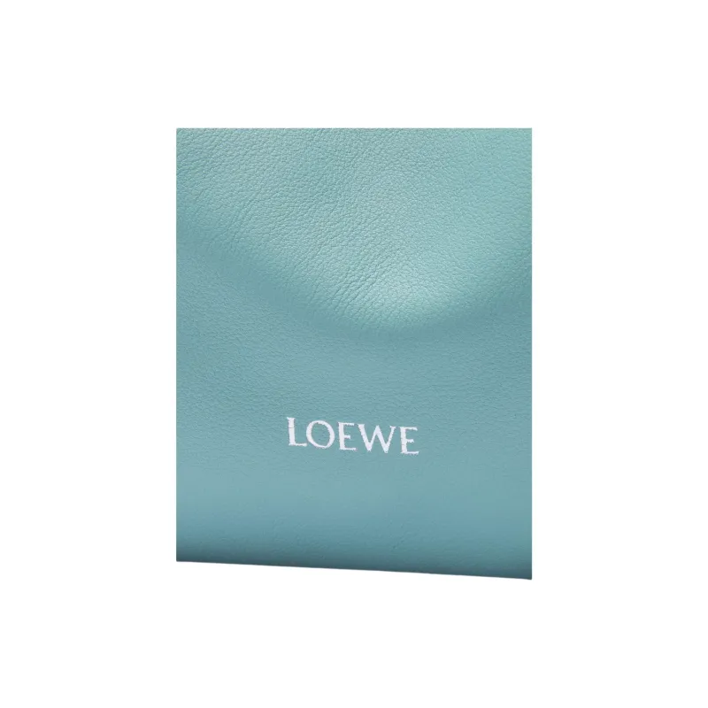 LOEWE Suna Fujita Collaboration Flamenco Nappa Cow Leather One Shoulder Crossbody Clutch Mini Women's Aqua Blue-5