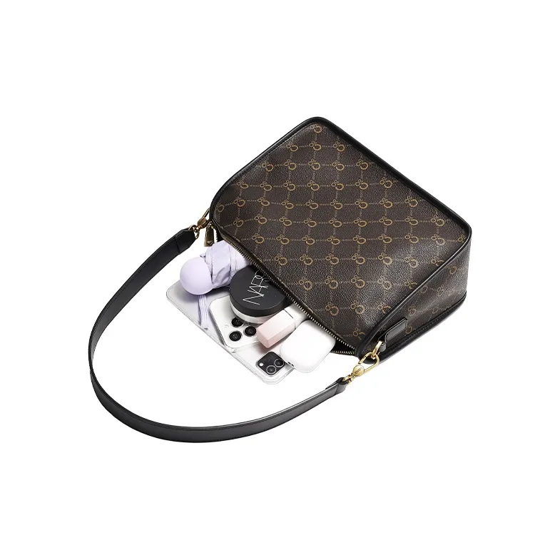 COOGI Synthetic Leather Handbag, Shoulder Bag Medium Size Women's Coffee-6