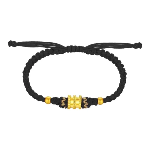 YIIAAN Good Luck Waist Fortune Bead Wealth And Prosperity Woven Rope Solid Gold Fixed Price Gold Bracelet Unisex