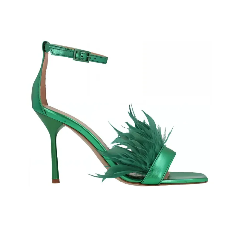 LIU JO Feather-detailed 100mm Heel Sandals-1