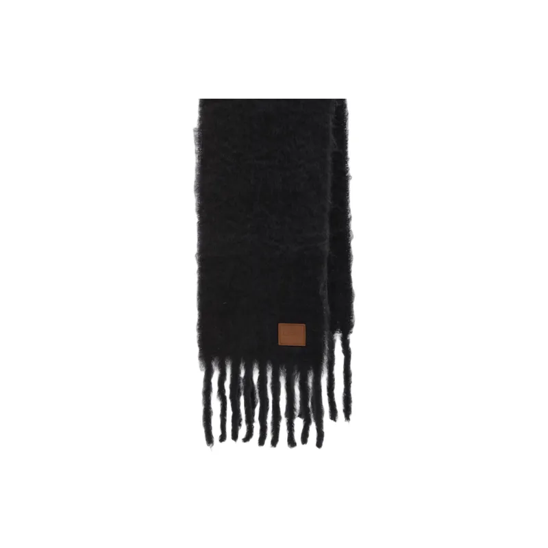 LOEWE Logo Patch Fringed Scarf-1