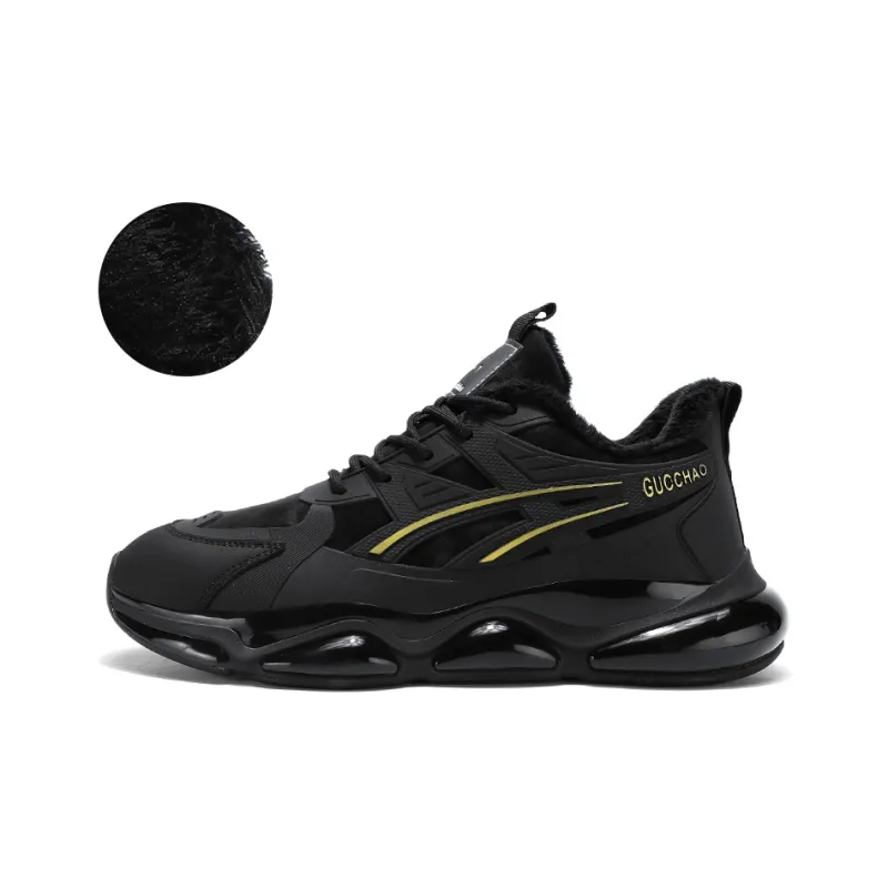 Legaco Chicken Cushioning Anti-Slip Wear-Resistant Breathable Height Increasing Low-Top Casual Shoes Men's Black Gold-6