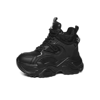 Golden Silk Rabbit Cushioned Anti Slip And Wear Resistant Height Increasing Warm High Top Chunky Sneakers Women's