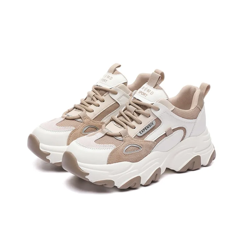 Golden Silk Rabbit Cushioned Anti Slip And Wear Resistant Lightweight Low Top Chunky Sneakers Women's-7