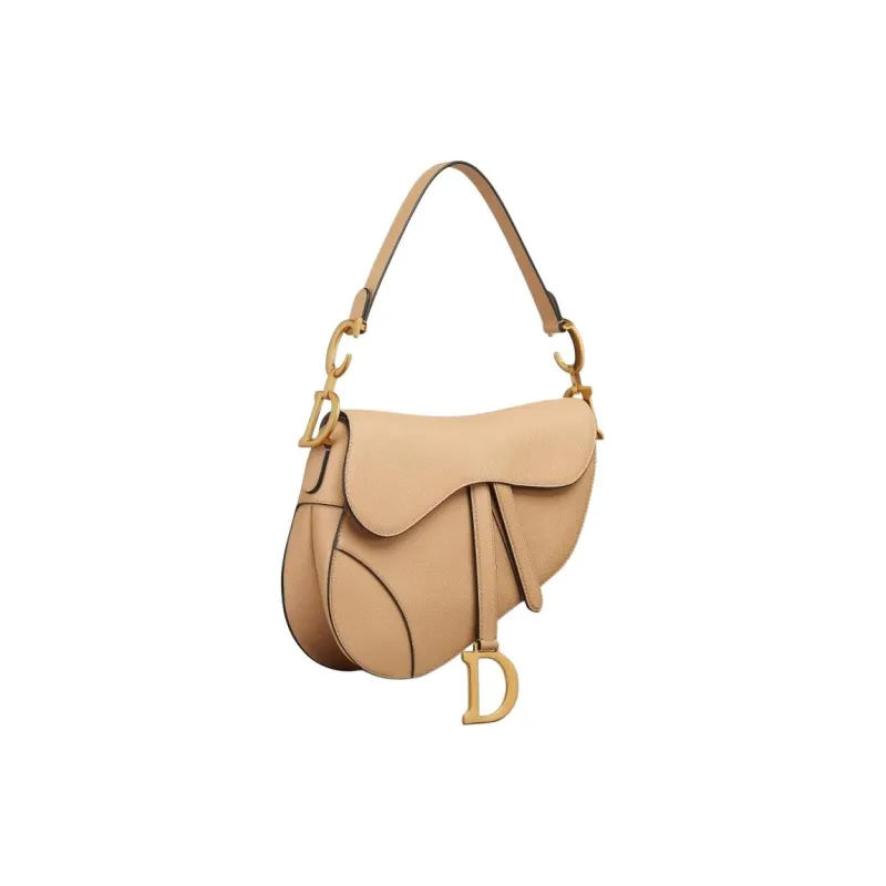 DIOR Saddle Calfskin Saddle Bag Portable Crossbody Bag Shoulder Bag Women's Beige-1