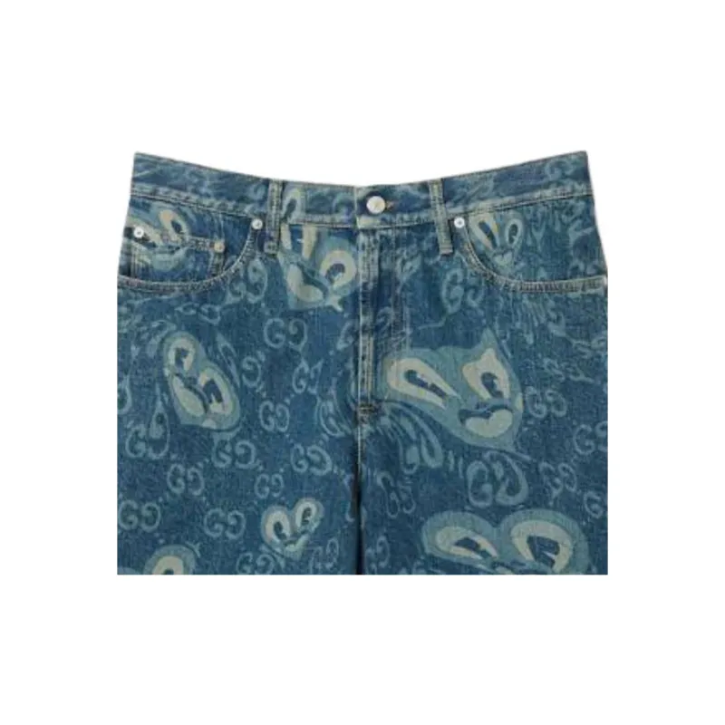 GUCCI Denim Shorts Men Blue-1