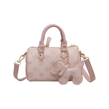 BAODIDAISHU PU Shoulder Bag, Crossbody Bag, Handbag Medium Size Women's Pink/Ecru/Brown
