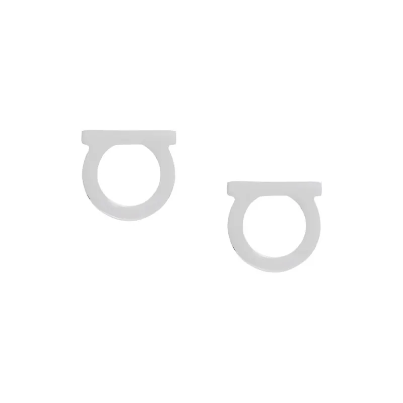 FERRAGAMO Brass Stud Earrings Women's Silver-1