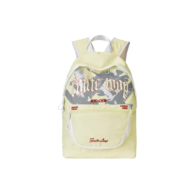 FINITE LOOP Eco Friendly Fabric Backpack Regular Unisex White-5