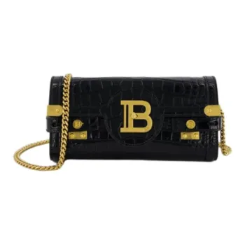 Balmain Hair Gold plaque Crocodile Mini Bag