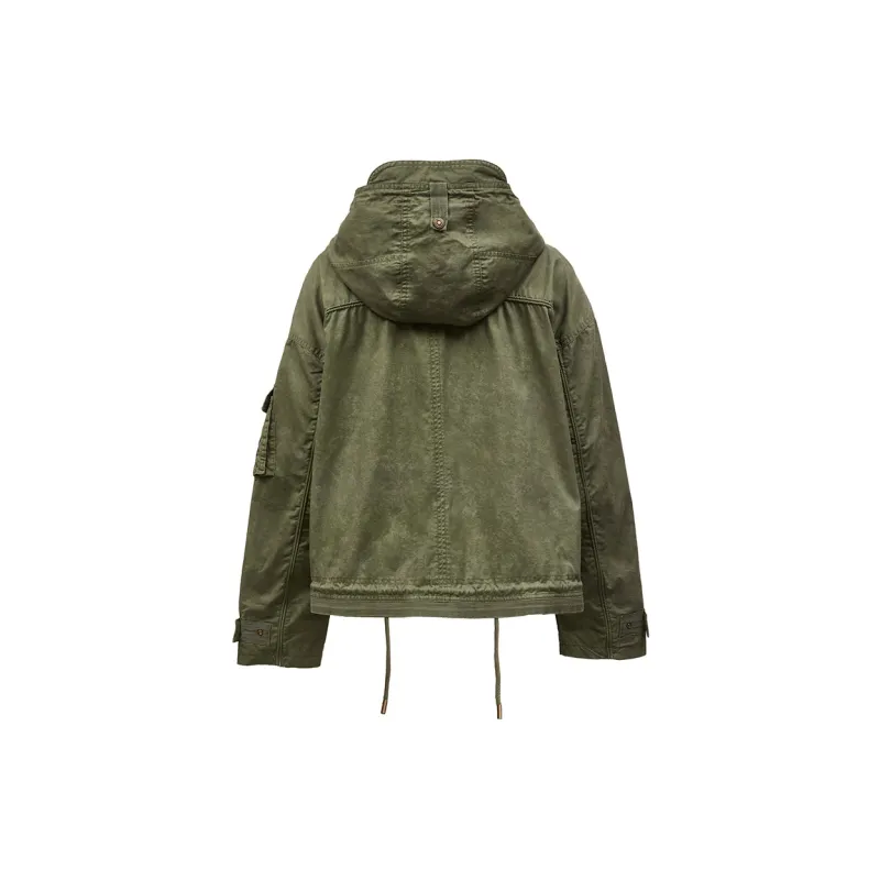 ONLY Cropped Coats Unisex Harbor Brown Green-1