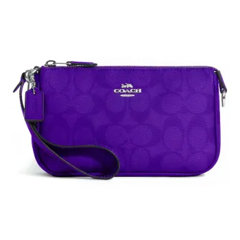 COACH Nolita Artificial Leather Mahjong Bag Shoulder Bag Wrist Bag Clutch Small Size Women's 1Sports Purple Monogram