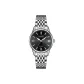White Case Black Dial White Steel Band