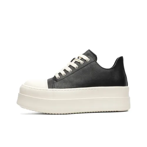 Dounkol Slip Resistant Low Top Casual Shoes Men's Black White