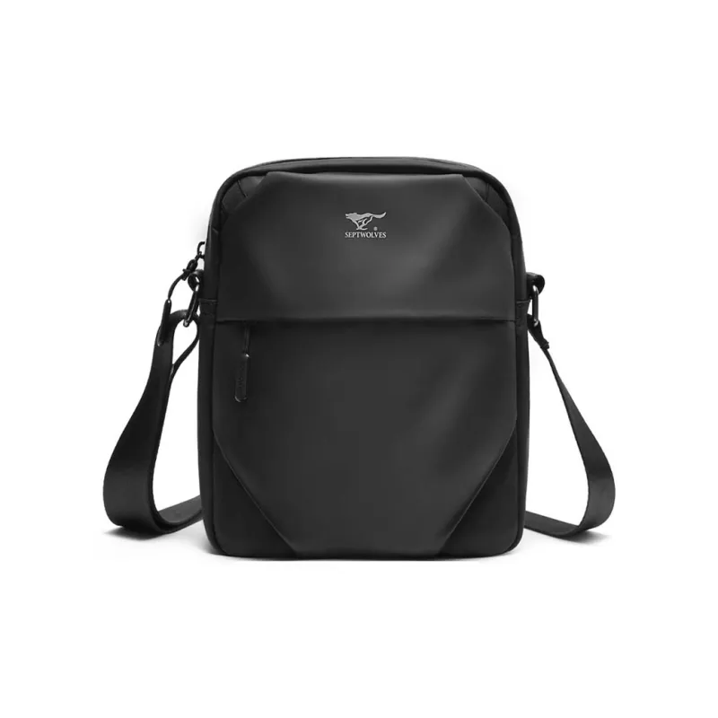 SEPTWOLVES Oxford Crossbody Bag, QPL, Day Bag Regular Men's Black-1