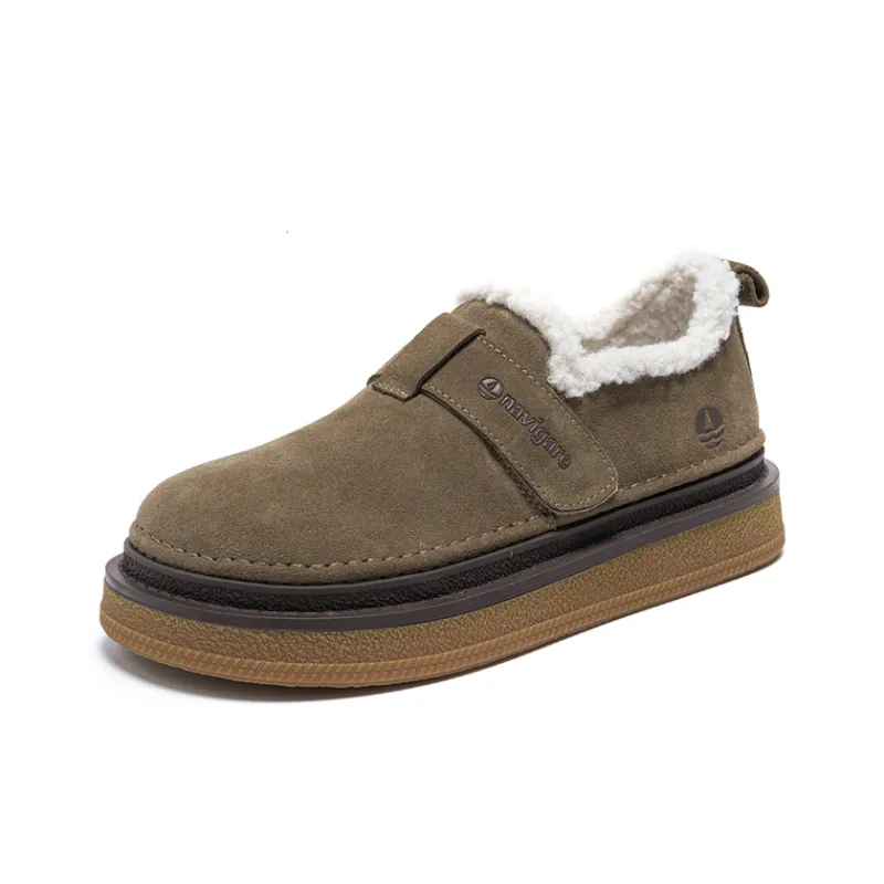 NAVIGARE Small Sailboats Height Increasing Warmth Low Top Casual Shoes Women's Khaki-1